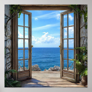 Poster Paisagem falsa da janela