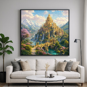 Poster Paisagem Fantástica do Palácio Dourado