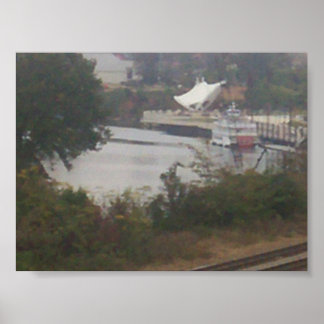 Pôster paisagem, ferry com objeto