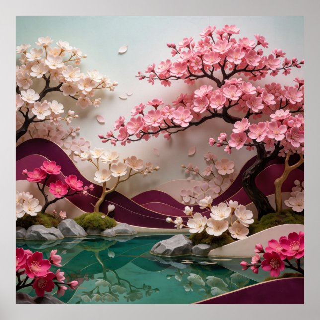 Poster Paisagem Flor de Sakura 🌸 (Frente)