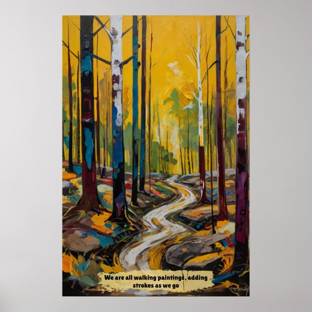 Poster Paisagem Florestal Abstrata (Frente)
