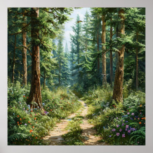Poster Paisagem florestal bonita
