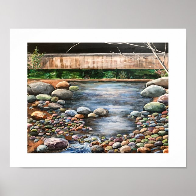 Poster Paisagem Florestal com Riacho (Frente)