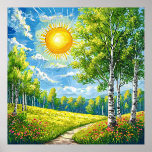Poster Paisagem florestal vibrante