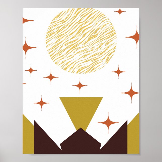 Poster Paisagem Geométrica do meio século (Frente)