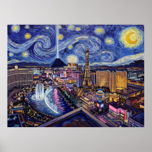 Poster Paisagem Histórica Noturna Estrelada da Faixa de L
