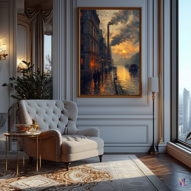 Poster Paisagem industrial ao estilo impressionista sunse (Criador carregado)