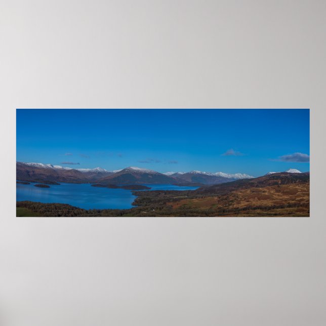 Poster Paisagem Lock Lomond do Conic Hill Panorama (Frente)