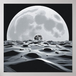 Poster Paisagem lunar minimalista