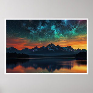 Poster Paisagem Mágica das Luzes do Norte