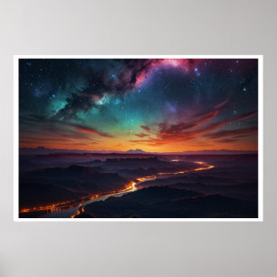 Poster Paisagem Mágica das Luzes do Norte