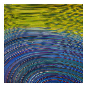 Pôster Paisagem Marinha Abstrata Ondas Fragmentadas 34