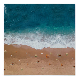 PÔSTER PAISAGEM MARINHA CONCHAS DE PRAIA FÉRIAS DE VERÃO