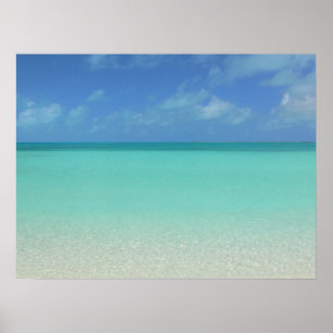 POSTER PAISAGEM MARINHA DE TURKS E CAICOS/AREIA DO MAR E