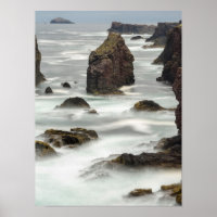 Paisagem marinha e pináculos rochosos, Shetland