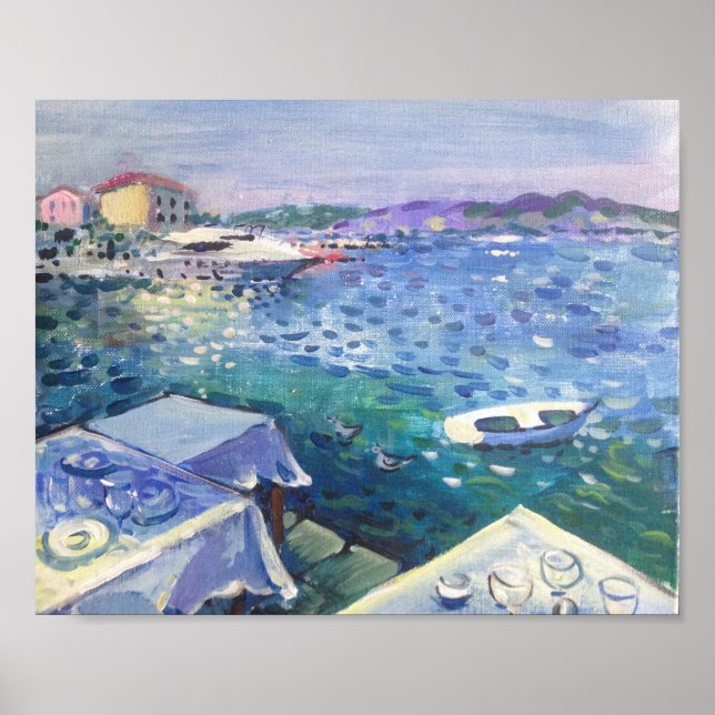 Poster paisagem marinha - um restaurante perto do mar (Frente)