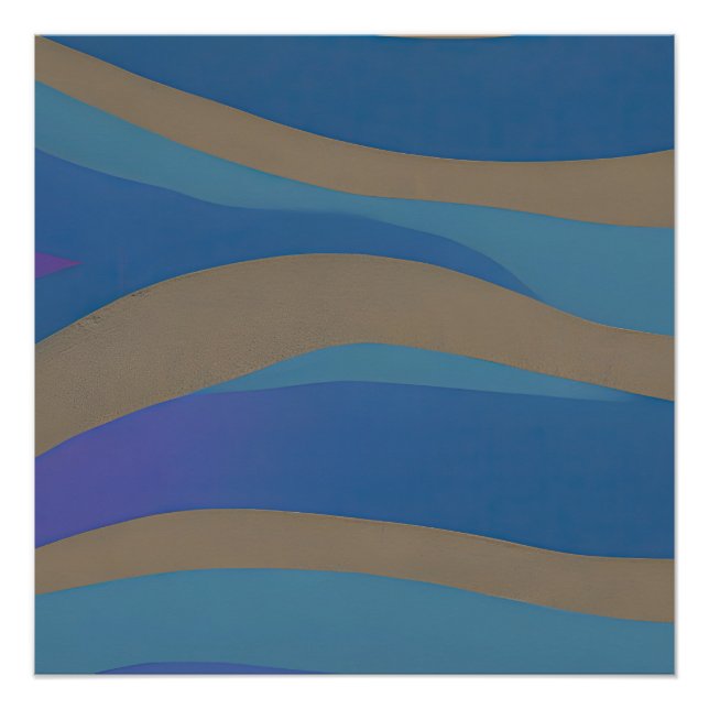 Pôster Paisagem Marítima Abstrata Ondas Fragmentadas 12 (Frente)