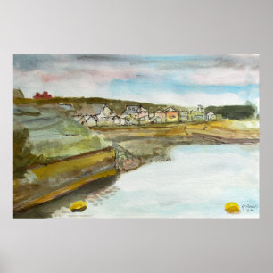 Poster Paisagem Marítima de Bude na Cornualha
