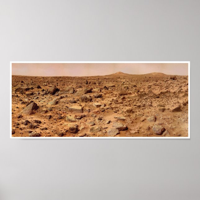 Pôster Paisagem Mars da NASA - Picos Gêmeos (Frente)