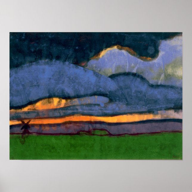 Poster Paisagem Marsh com um Monte | Emil Nolde | (Frente)