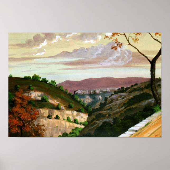 Pôster "Paisagem Mediterrânica" por Prosper Merimee (Frente)