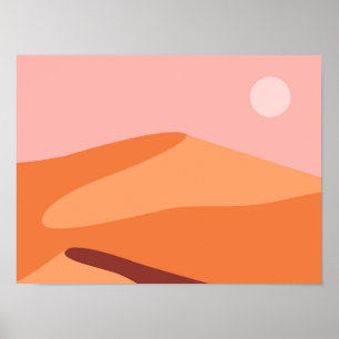 Poster Paisagem minimalista das dunas do deserto