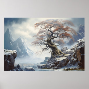 Poster Paisagem Mística Sereníssima da Árvore Antiga