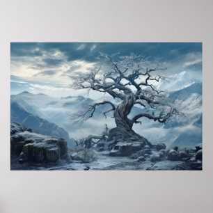 Poster Paisagem Mística Sereníssima da Árvore Antiga