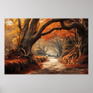 Poster Paisagem Mística Sereníssima da Árvore Antiga