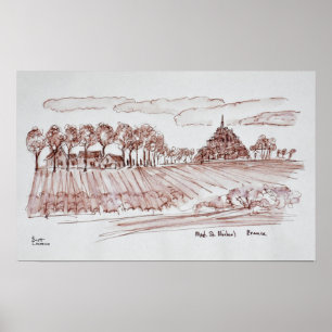 Pôster Paisagem Mont Santo-Michel  Normandia, França