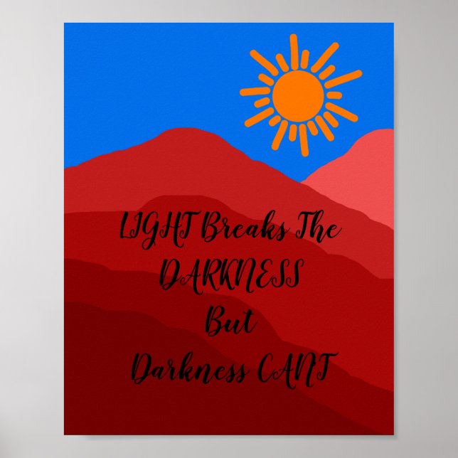 Poster Paisagem Montanha pintada à mão (Frente)