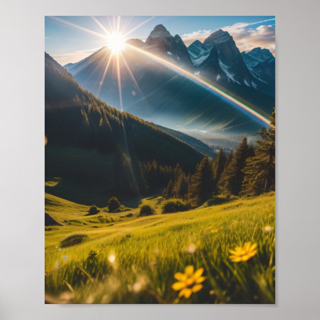 Poster paisagem montanhosa (Frente)