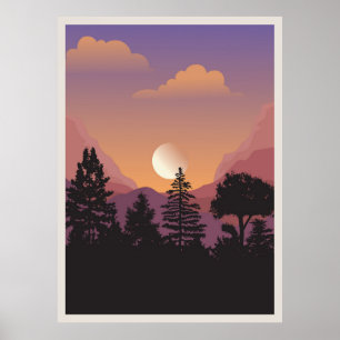 Poster Paisagem montanhosa abstrata
