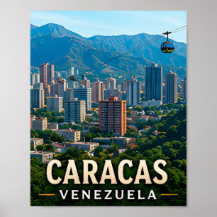 Poster Paisagem Montanhosa de Caracas e Espírito Venezuel