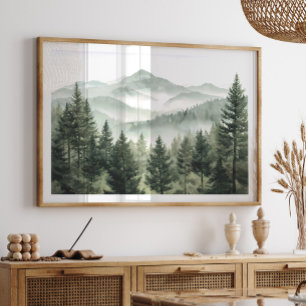 Poster Paisagem Montanhosa Florestal