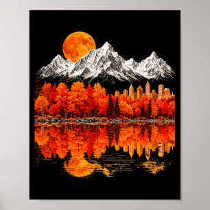 Poster Paisagem montanhosa natureza outonal amante do ar