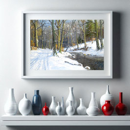 Poster Paisagem Montanhosa no Inverno
