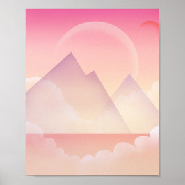 Poster Paisagem Montanhosa Pastel Son