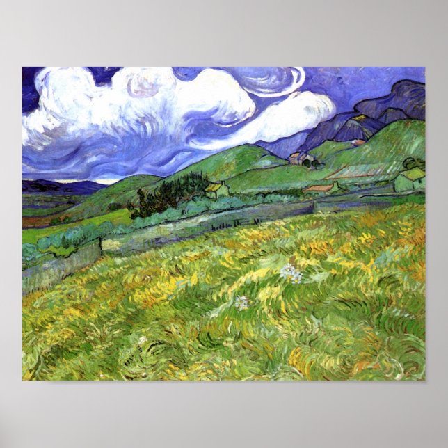 Poster Paisagem Montanhosa, Van Gogh Fine Art (Frente)