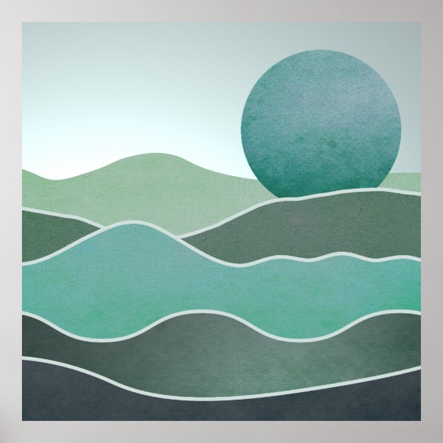 Poster Paisagem Mundial Turquesa (Frente)
