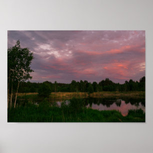 Poster Paisagem natural Cenário rural Lago Sunset