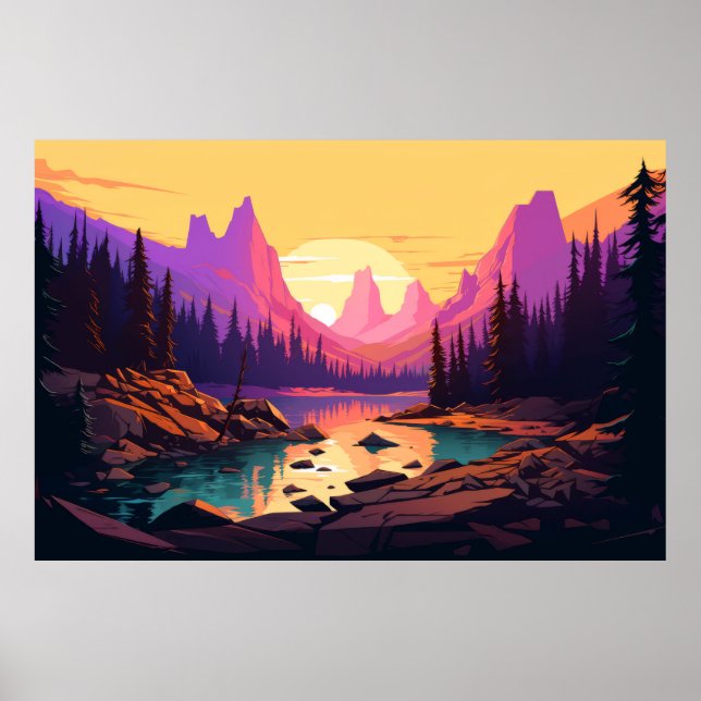 Poster Paisagem natural do Vale do Montanha (Frente)