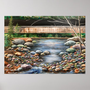 Poster Paisagem Natureza Verde com Brook