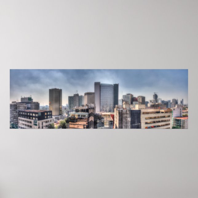 Pôster Paisagem Panorâmica Da Cidade Do México (Frente)