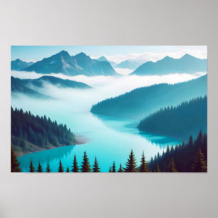 Poster Paisagem Panorâmica Monta Natureza Picturesca