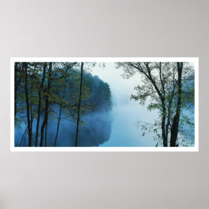 Pôster Paisagem panorâmico da floresta & do rio