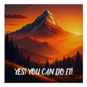 Pôster Paisagem Pastoral Sunset Mountain