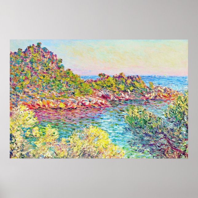 Poster Paisagem perto de Monte Carlo (por Claude Monet) (Frente)