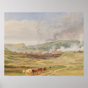 Poster Paisagem perto de Swansea, Gales do Sul (óleo no
