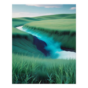 Pôster Paisagem Picturesca Campo Natureza Arte de Fundo